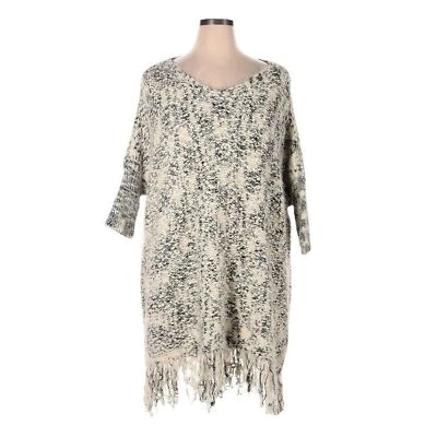 Suéter Umgee 1X/2X Grande Suave Acogedor Tejido Boho Flecos Longline Nuevo con Etiquetas Marfil Foto 1 de 4