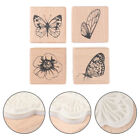 4 Wooden Stamps for Scrapbooking & Crafts