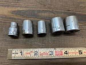 CRAFTSMAN SOCKETS LOT OF 5 METRIC  3/8” DRIVE 12 POINT MADE IN USA 9 12 14 17 19 - Picture 1 of 5