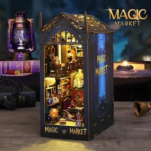 DIY Book Nook Kit with Sensor Light - Creative Wooden Magic Market Model - Picture 1 of 10