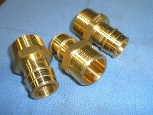PEX A 1" Stecker NPT Adapter #72300EXM kein Kabel Messing 3 Stück Wireless Upinor Stil - Bild 1 von 3