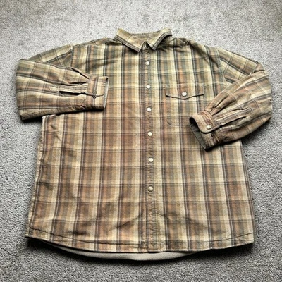 Chaqueta Woolrich DE COLECCIÓN Para Hombre XXL Beige Marrón Caqui Tostado A Cuadros A Presión Aire Libre Adulto Foto 1 de 4