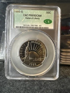 1986-S Statue of Liberty Silver Dollar PR69 DCAM CAC - Picture 1 of 4