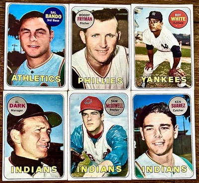 1969 Topps Equipo Mixto Jugador Sal Bando Woody Fryman Roy Blanco Al Oscuro Foto 1 de 2