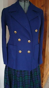 Vintage 60er neu mit Etikett RUSS 16/12 marineblau zweireihig Acryl Blazer Jacke - Bild 1 von 7