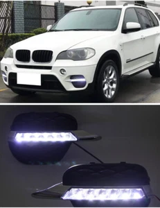 For BMW X5 E70 2011-2013 Pair DRL Daytime Running Driving LED Light Fog Lamp - Picture 1 of 6