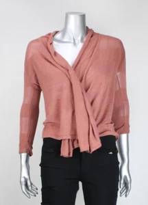 Rosa Nuovo Salmone Manica Lunga Illusion-Stripe Spolverino Cardigan L - Foto 1 di 3