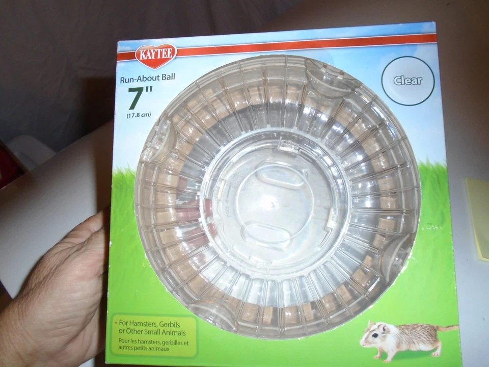 Kaytee 7-Inch Run-About Exercise Ball For Pet Hamsters,Gerbils etc, Clear - Image 1 of 4