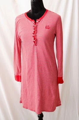 Vestido Camisa Ralph Lauren Rojo y Blanco a Rayas para Dormir Talla Med Foto 1 de 4