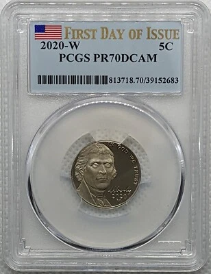 2020 Proof W Nickel PCGS PR70 First Day of Issue - Image 1 of 2