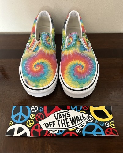 Scarpe slip on classiche Vans (colorante cravatta arcobaleno) taglia donna 8 0 uomo 6 5