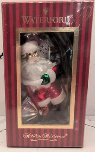 NIB WATERFORD Glass Cycling Santa Christmas Ornament - Picture 1 of 5