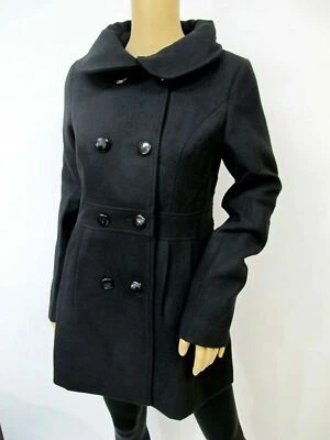 Abrigo Mujer Imitación Lana Calce Ajustado Cintura Imperio Chaqueta Abrigo Guisante Talla M Foto 1 de 3