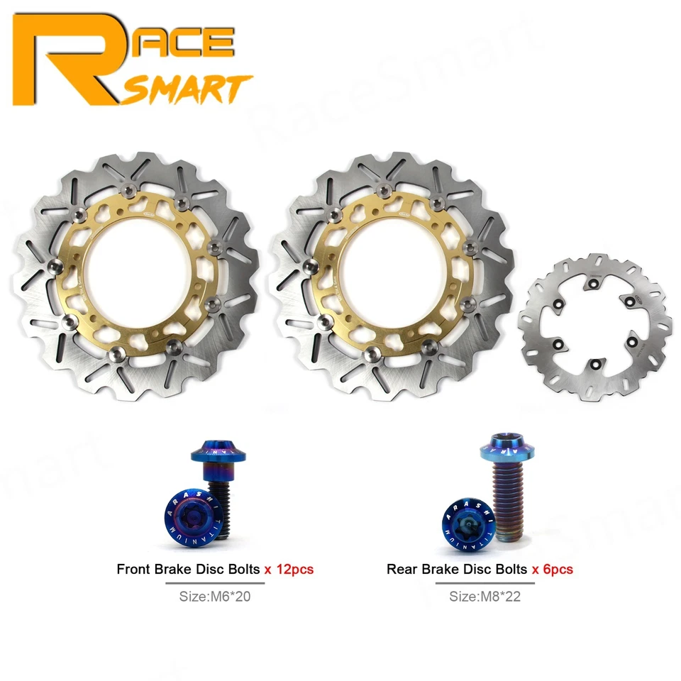 Rotores de freno delanteros traseros con pernos tornillos para Yamaha YZF1000R Thunderace 1996-2000 Foto 1 de 4