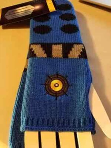 NUEVO CON ETIQUETAS-Calentadores de brazo de punto Dalek azul/talla única - Imagen 1 de 5