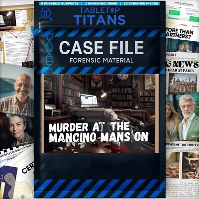 TABLETOP Murder Mystery Game, Unsolved Cold Case - Murder at Mancino Mansion - Image 1 of 4