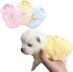 Teacup Dog Cat Puppy Pet Clothes Chihuahua Winter Fleece Sweater Shirt Vest - Picture 1 of 10