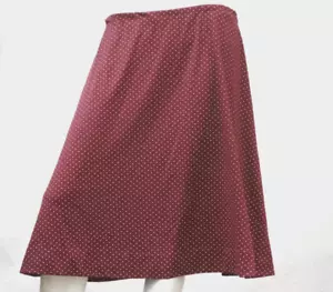 Falda midi vintage años 70 lunares línea A tejida borgoña falda patinadora retro - Imagen 1 de 7