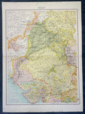 1890 John Bartholomew Large Antique Map of Pakistan, North West India, Kashmir