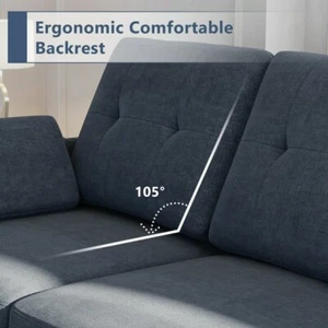 4-Seat Reversible Sectional Sofa Living Room L-Shaped Couch With Storage Ottoman - Picture 1 of 6