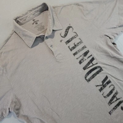 Camisa polo de golf Jack Daniels whisky bronceado estampado logotipo 100 % algodón para hombre XL Foto 1 de 4