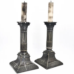 18,5 cm / 2-tlg. - Paar Antike WMF (1910-1925) Kerzenständer Alpacca - Picture 1 of 7