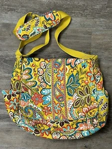 Vera Bradley Provencal Messenger Baby Diaper Bag Changing Pad Yellow Floral - Picture 1 of 11