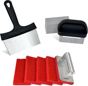 Griddle Cleaning Kit 10 PCS Heavy Flat Top Grill Cleaner Tool Set Includes - Picture 1 of 12