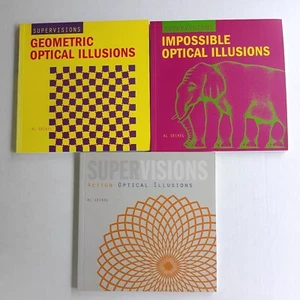 Lot of 3 SUPERVISIONS Optical Illusions Action Impossible Geometric  Al Seckel - Imagen 1 de 7