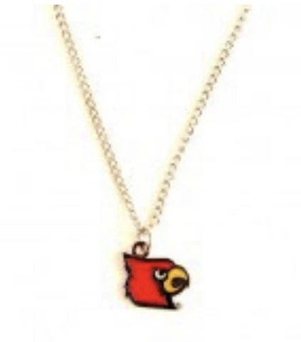 Louisville Cardinals Necklace - Amco Metal 18” Chain and Pendant Cover