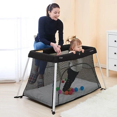 Star Kidz Amico Plus Light Travel Cot Portacot - Black - image 1 of 4