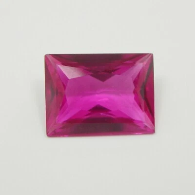 24.68 carats Princess Cut 20x15mm Pink Reddish Color Created Large Gemstone - Image 1 of 4