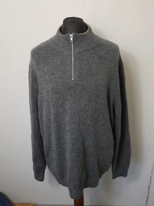 F&F Herren Gr. 3XL (XXXL) Grau 1/4 Zip High Neck Pullover/Pullover (B2492) - Bild 1 von 7