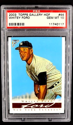 2003 Topps Gallery HOF #44 Whitey Ford Hall of Fame NY Yankees PSA 10 POP 2 - Image 1 of 4