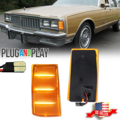 2X Luz de señalización lateral LED ámbar para Chevy Impala 81-85 / Caprice y Pontiac Safari Foto 1 de 4