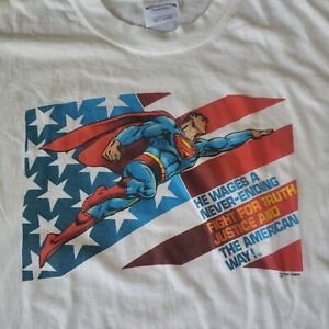 Vintage 90s Superman Shirt DC Comics Graphitti Hanes Heavyweight Size L  