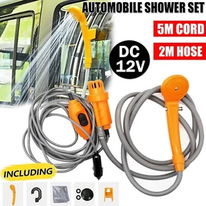 Portable Handheld Outdoor Shower Head Camping Travel Water Spray Pump DC 12V AUS - Picture 1 of 13