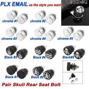 2X Seat Bolts Screw Mount Knob Cover For Harley Touring Electra Glide Sportster - Picture 1 of 9