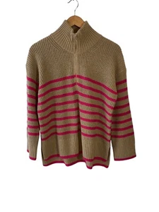 BARBOUR Damen Größe 6 Jemima Strick gestreift Trench Wollmischung Pullover-Neu - Bild 1 von 9