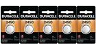 5 x 2450 Duracell Lithium 3V Coin Cell Batteries (CR2450, DL2450, ECR2450)