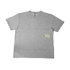 T-shirt Alexander Wang Puff logo grigio - Foto 1 di 2