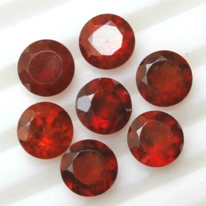 Lotto all'ingrosso 8 mm tondo sfaccettatura granato naturale hessonite pietra preziosa calibrata sfusa - Foto 1 di 8