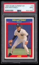 1990 SCORE SUPERSTARS 10 DON MATTINGLY PSA - 9
