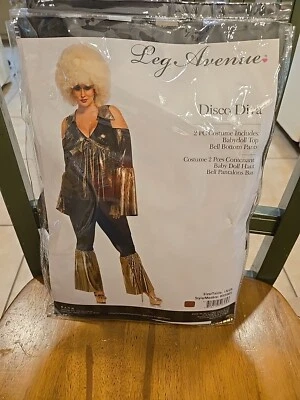 Fantasia de discoteca adulto anos 70 diva rainha vestido fantasia Halloween - Imagem 1 de 4