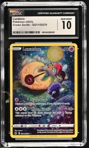CGC 10 GEM MINT Lunatone CROWN ZENITH GG11 GALARIAN GALLERY Pokemon Card - Picture 1 of 2