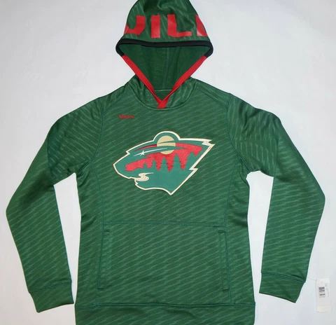 Minnesota Wild Kids Hockey NHL Hoodie Hooded Sweater Medium 10/12 SAMPLE HOLE Cover