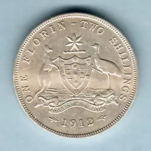Australia. 1912 Florin.. Full Centre Diamond - Part Lustre.. VF - Picture 1 of 2
