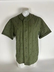 Undefeated Shirt Baseball Jersey UNDFT Embroidered Olive Green Men’s Size L - Picture 1 of 9