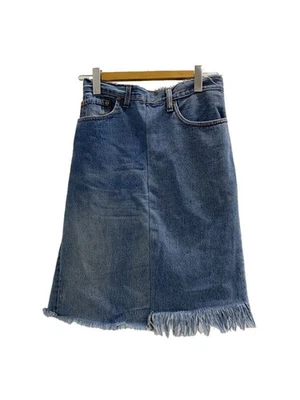77circa Denim Skirt Blue Fringe Remake Used 63cm long - Image 1 of 4