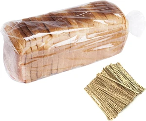 Bolsas de pan lazos 100 piezas 18X4X8 pulgadas bolsas de almacenamiento de pan de plástico reutilizables - Imagen 1 de 12